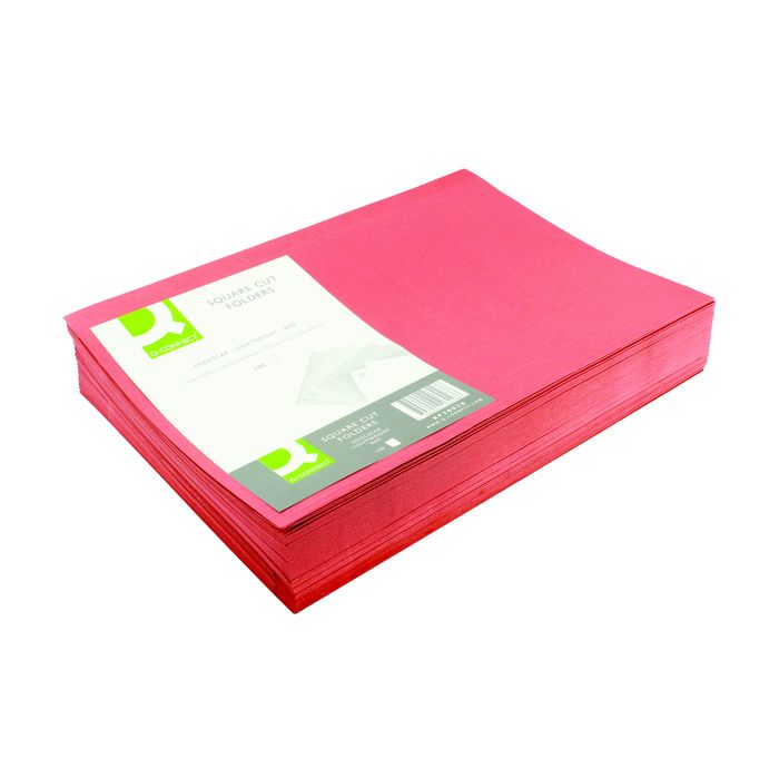 Square Cut Folders Light Weight - Red - Pack of 100