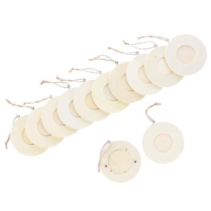 Wooden Circular Frames - Pack of 12 Wooden Circular Frames - Pack of 12