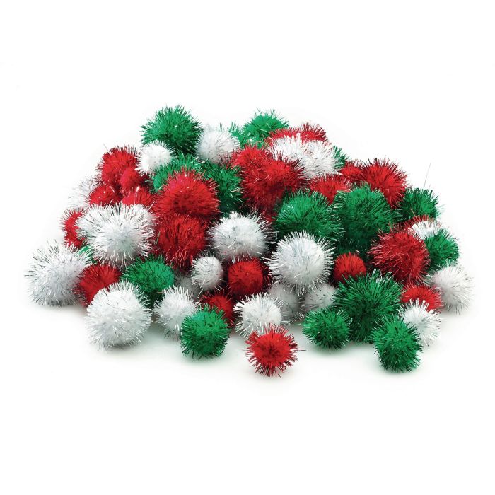 Christmas Pom Poms - Pack of 130