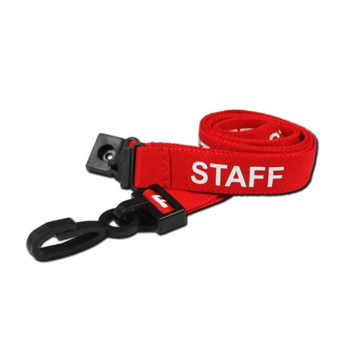 Pre Printed Breakaway Lanyard 15mm - Staff - Red - Pack of 10
