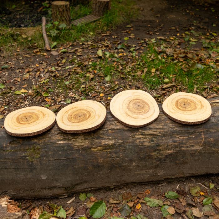 Wood Effect Log Slice- Pack of 4