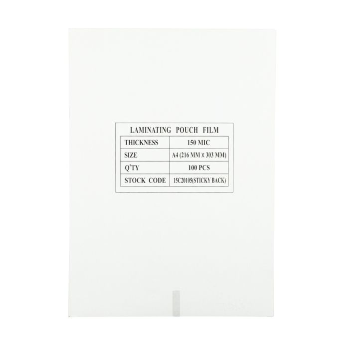 Laminating Pouches A4 Adhesive Back 150 Micron - Pack of 100