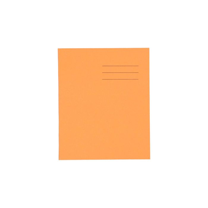 8 x 6.5" Exercise Book 80 Page 8mm Ruled With Margin - Orange - Pack of 100
