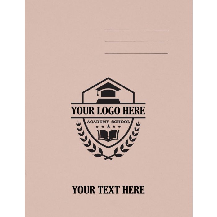  9x7" Exercise Book 80P - 8mm Ruled With Margin- Buff