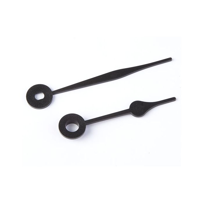 Plastic Clock Hands - Minute 52mm. Hour 40mm - Black Plastic Clock Hands - Minute 52mm. Hour 40mm - Black