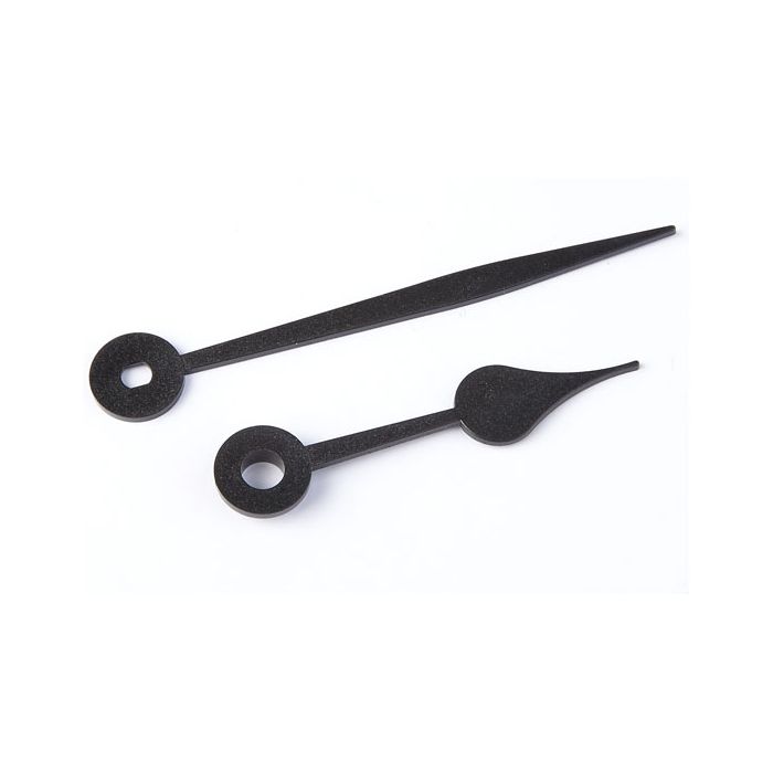 Plastic Clock Hands - Minute 65mm. Hour 45mm - Black Plastic Clock Hands - Minute 65mm. Hour 45mm - Black