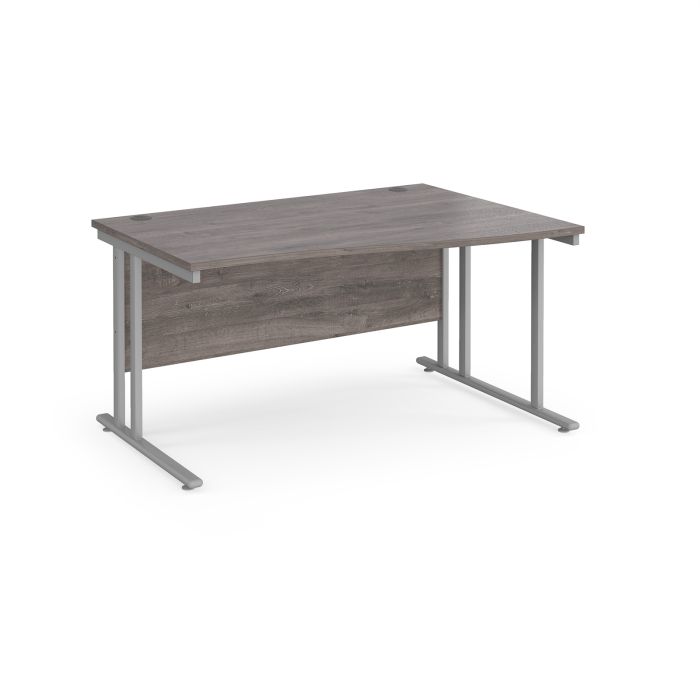Classmates Right Hand Wave Desk- Grey Oak - 140cm
