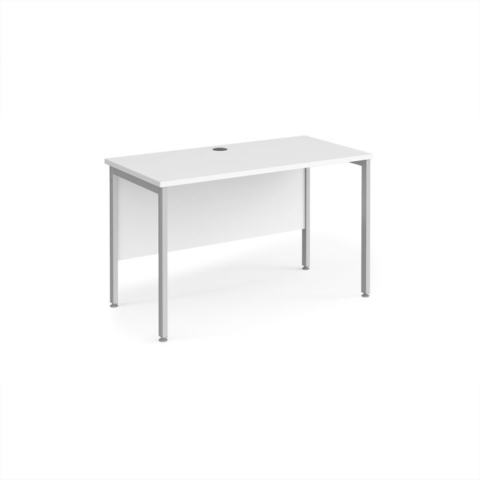 Maestro 25 Desk 1200x600mm - White - Silver Frame