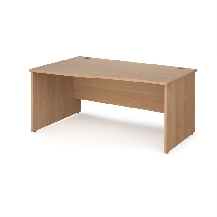 Panel End Wave Desk - Left Hand 1600 x 800mm - Beech