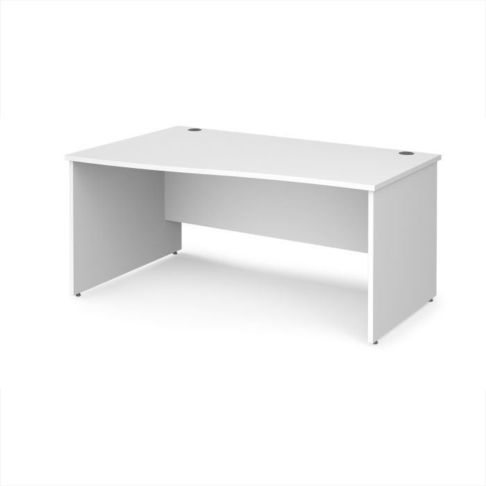 Panel End Wave Desk - Left Hand 1600 x 800mm - White