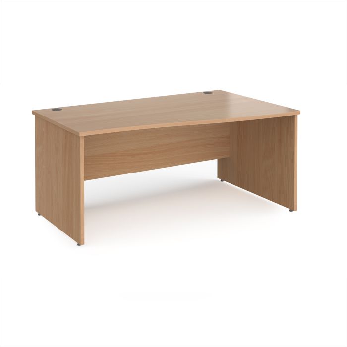 Panel End Wave Desk - Right Hand 1600 x 800mm - Beech