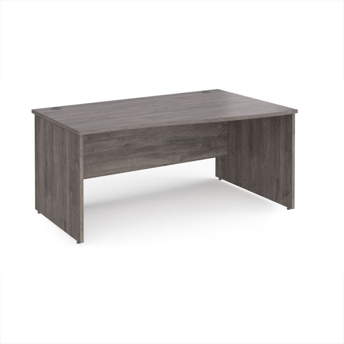 Panel End Wave Desk - Right Hand 1600 x 800mm - Grey Oak