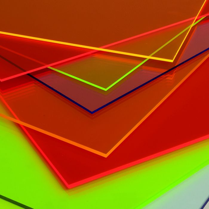 Fluorescent Perspex Cast Acrylic Sheet - 600 x 400 x 3mm - Assorted Colours Fluorescent Perspex Cast Acrylic Sheet - 600 x 400 x 3mm - Assorted Colours