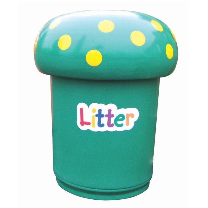 Mushroom Bin with Litter Letters & Spots (Each) Mushroom Bin with Litter Letters & Spots (Each)