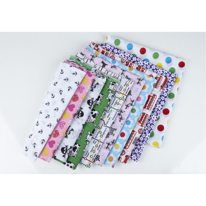 Polycotton Fun Prints Fat Quarters Pack Polycotton Fun Prints Fat Quarters Pack