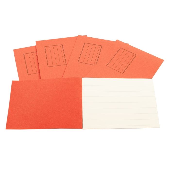 Exercise Books 5.25 x 6.5in 24 Page 15mm Feint - Red - Pack of 100 Exercise Books 5.25 x 6.5in 24 Page 15mm Feint - Red - Pack of 100