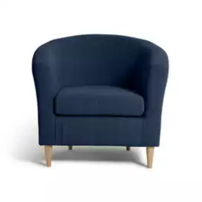 Slub Chenille Tub Chair - Navy