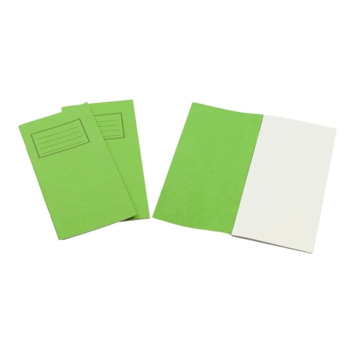 Exercise Books 8 x 4in 32 Page Blank - Vivid Green - Pack of 100