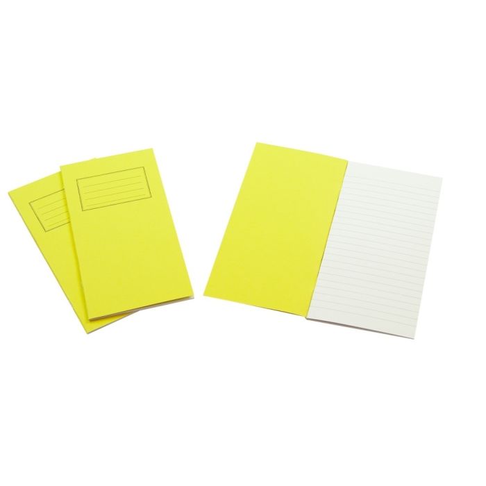 Exercise Books 8 x 4in 32 Page 8mm Feint - Vivid Yellow - Pack of 100