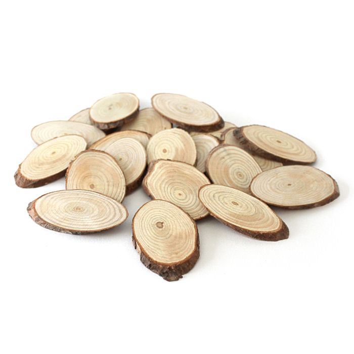 Rainbow Eco Play Natural Wood Oval Slices - Pack of 20