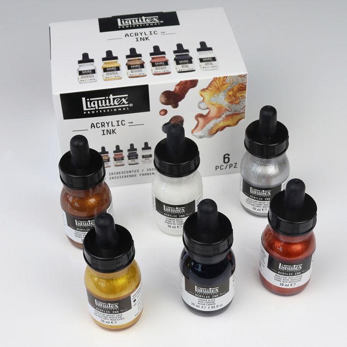 Liquitex Acrylic Inks Metallics Assortment. Set of 6