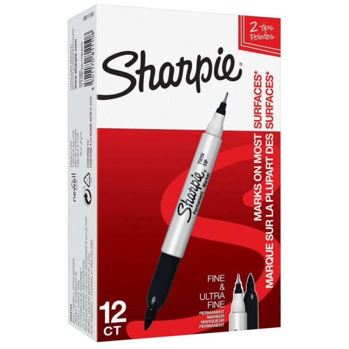 Twin Tip Sharpie Markers - Black