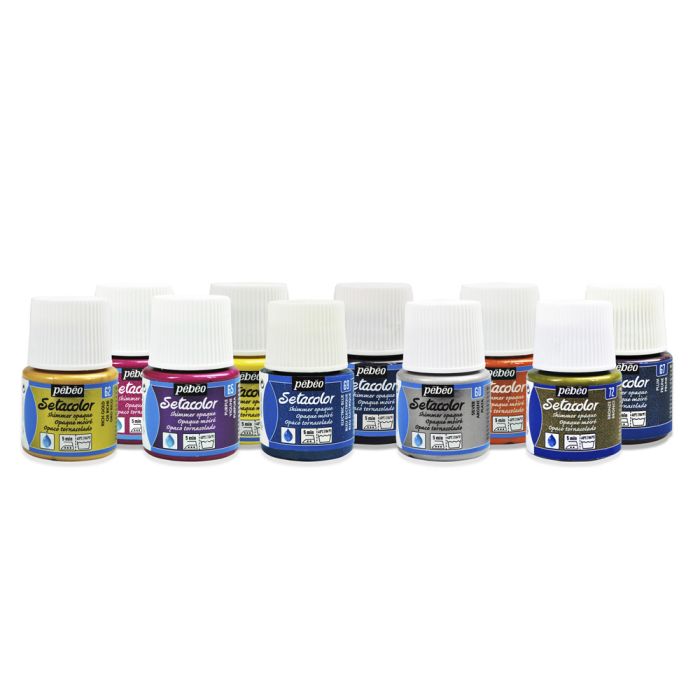 Pebeo Setacolor Shimmer Paints. Set of 10
