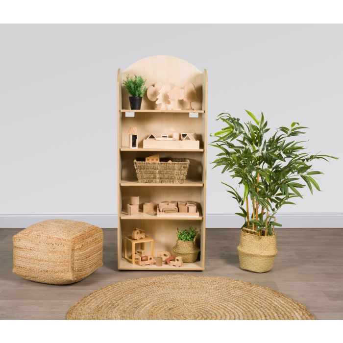 Curve style bookcase - Green/ Maple  - 1500
