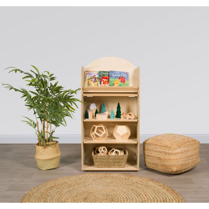 Curve style bookcase - Green/ Maple - H1200 Curve style bookcase - Green/ Maple - H1200