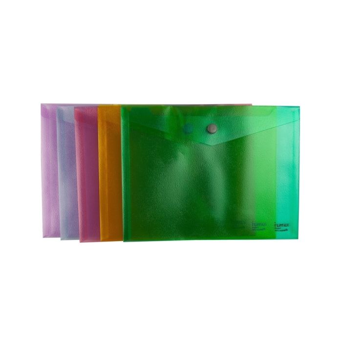 A5 Polypropylene Document Wallets - Assorted - Pack of 5