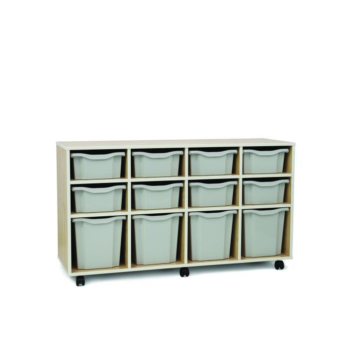 Pebble 12 Variety Drawer Unit White with Grey Drawers