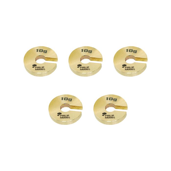 Spare Slotted Masses- Brass - Capacity 10g - Pack of 5