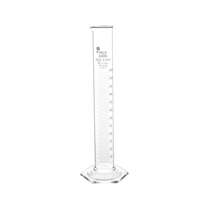 Philip Harris Glass Measuring Cylinder 250ml - Pack of 4 Philip Harris Glass Measuring Cylinder 250ml - Pack of 4