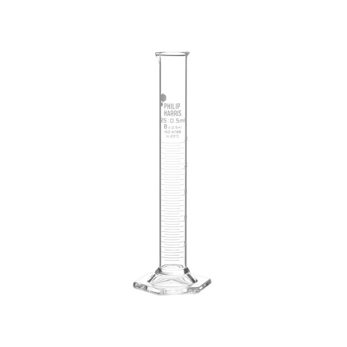 Philip Harris Glass Measuring Cylinder 25ml - Pack of 10 Philip Harris Glass Measuring Cylinder 25ml - Pack of 10