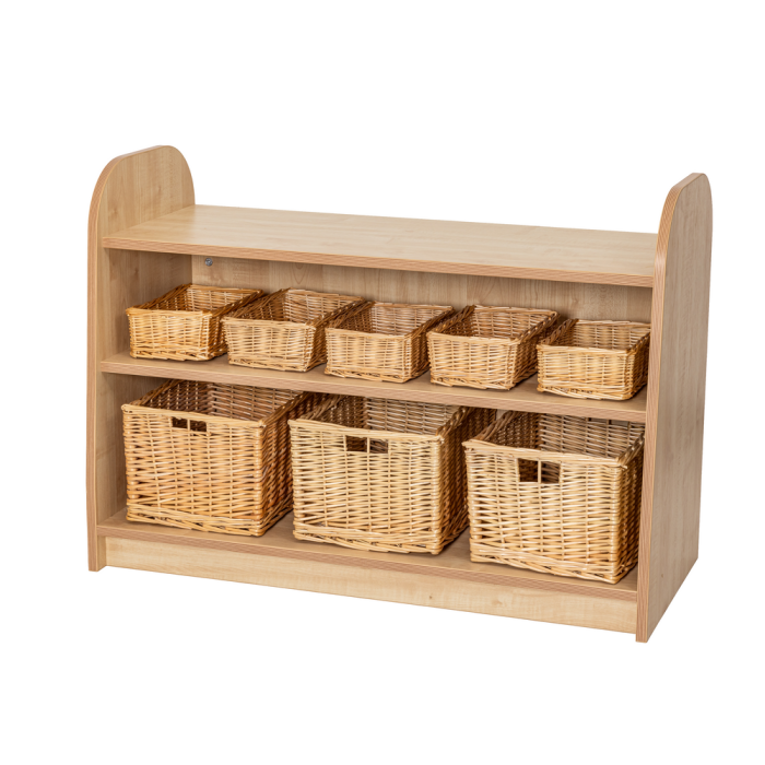 Maplescape Unit With Baskets and Mirror - 600mm - Maple
