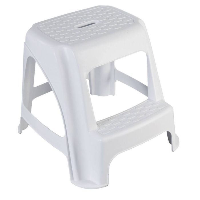 Plastic 2 Step Stool - White