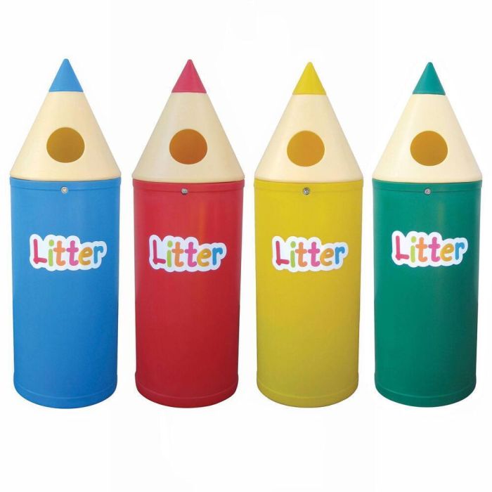 Pencil Bins Midi with Litter Letters - Pack of 4 Pencil Bins Midi with Litter Letters - Pack of 4