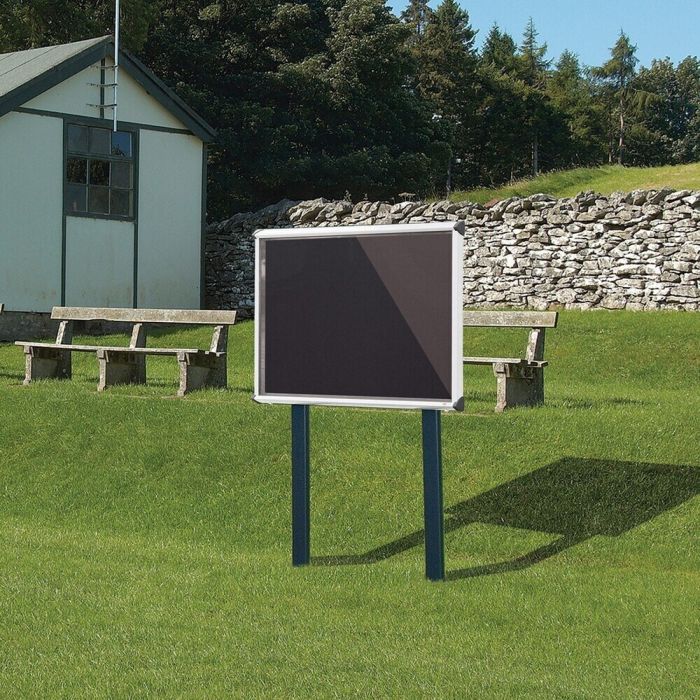 Shield Sunken Post M.ted Ext S.case 1050 x 1012mm - Aluminium Frame/Black