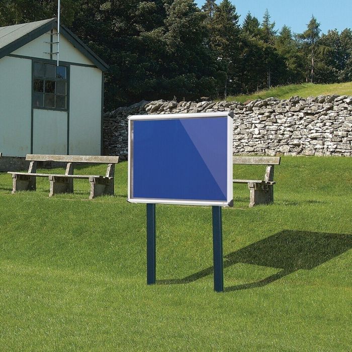 Shield Sunken Post M.ted Ext S.case 1050 x 752mm - Aluminium Frame/Royal Blue