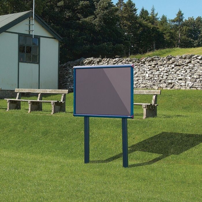 Shield Sunken Post M.ted Ext S.case 1050 x 752mm - Blue Frame/Gunmetal