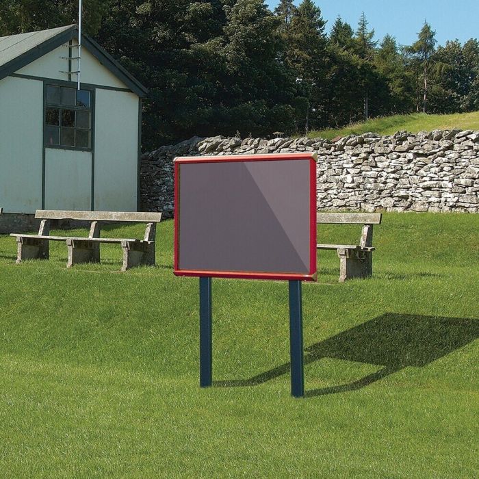 Shield Sunken Post M.ted Ext S.case 1050 x 752mm - Red Frame/Gunmetal