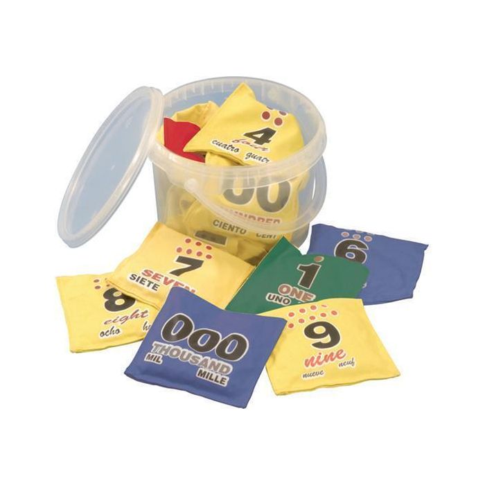 Number Bean Bags Bucket - Pack of 12 Number Bean Bags Bucket - Pack of 12