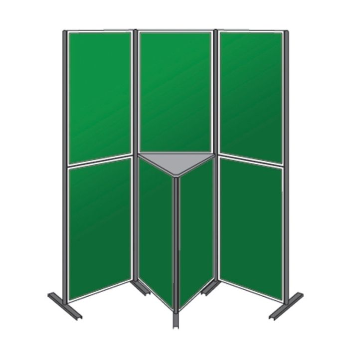 Pole And Panel Kit 7 Panel With 1 Triangular Shelf - Green