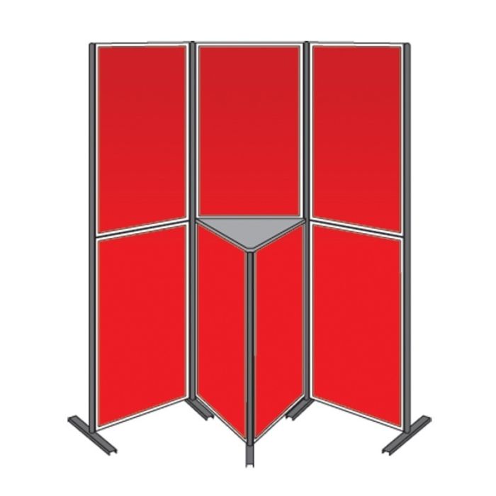 Pole And Panel Kit 7 Panel With 1 Triangular Shelf - Red