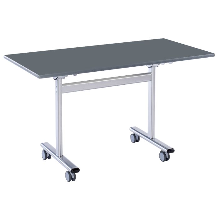 Flip Top Rectangular Table 1200x600mm Slate Grey - Charcoal