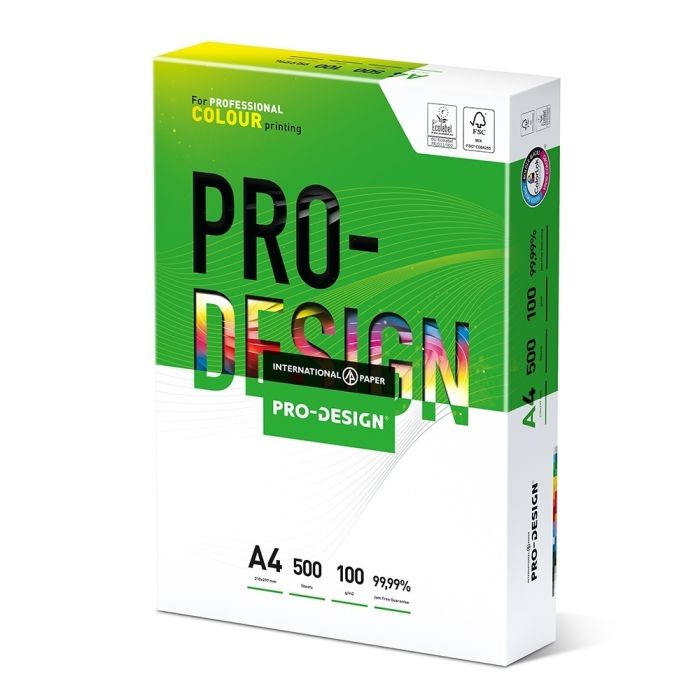 ProDesign Smooth Colour Laser Paper A4 100gsm White - Pack of 500 ProDesign Smooth Colour Laser Paper A4 100gsm White - Pack of 500