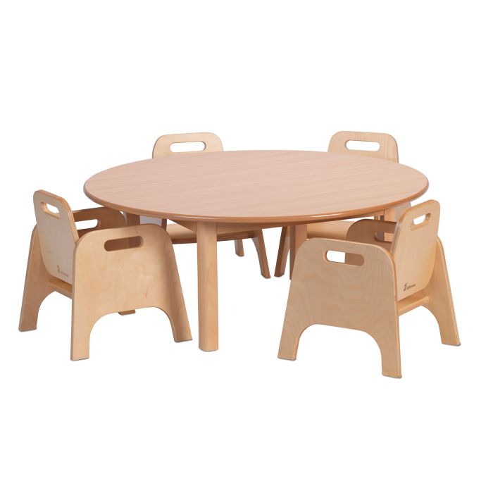Millhouse Circular Table with 4 Sturdy Chairs- Table H400mm