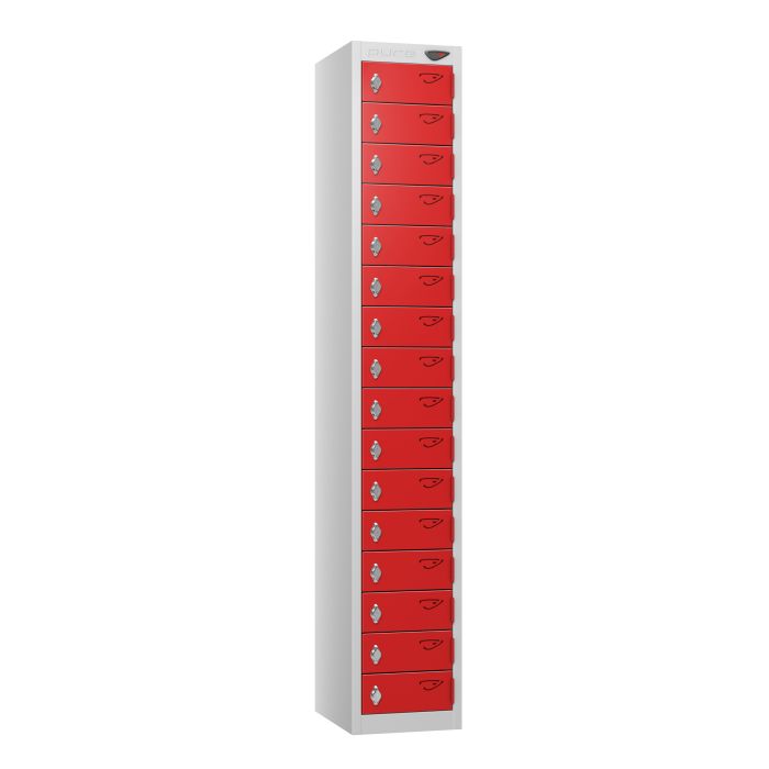PURE Compact Sixteen Tier Lockers - Red PURE Compact Sixteen Tier Lockers - Red