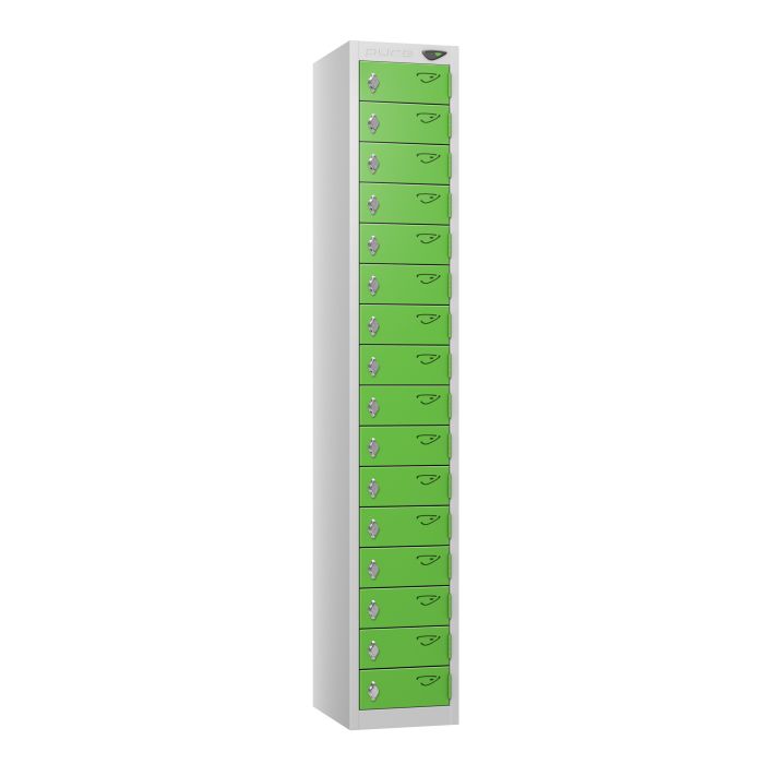 PURE Compact Sixteen Tier Lockers - Green PURE Compact Sixteen Tier Lockers - Green