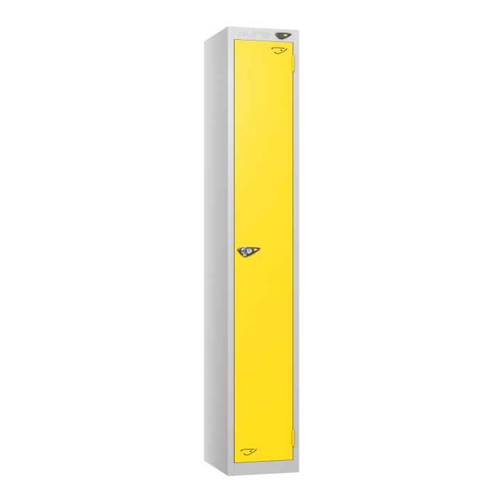 Full Height Flat Top Lockers - 30cm Depth - Yellow - 1 Door
